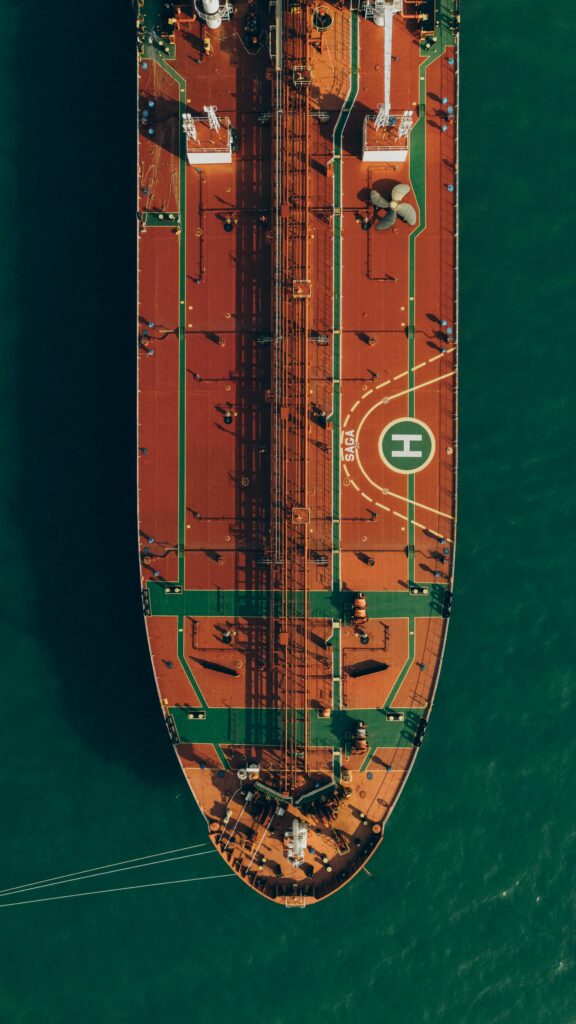 Aerial View of big ship